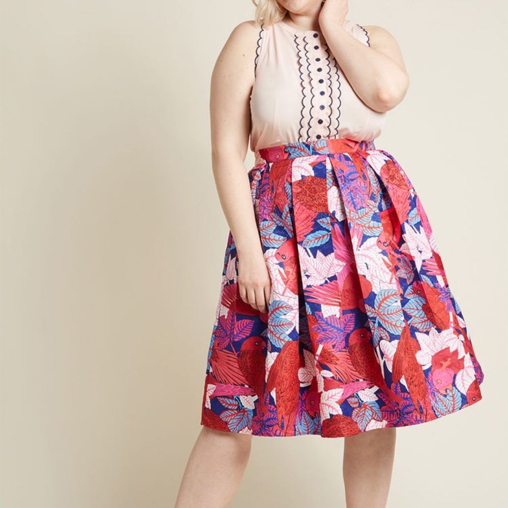 Modcloth Off and Stunning Fit & Flare Skirt 2X